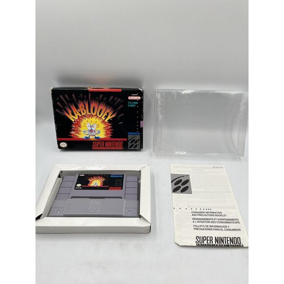 KA-BLOOEY Super Nintendo SNES Original Box with Protective Sleeve - Picture 1 of 16